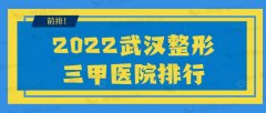 2022武汉整形三甲医院排行榜，武汉同济&市三医院，top5级别公开